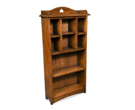 with pierced 'spade' motif to the galleried top above an arrangement of open shelves 116 x 61 x 22cmCondition report: superb 