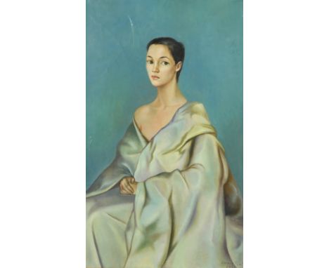 Portrait of Elizabeth (Bessie) de Cuevas Faure signed and dated 'Leonor Fini / 1950' (lower right) oil on canvas 55 x 33cm, u