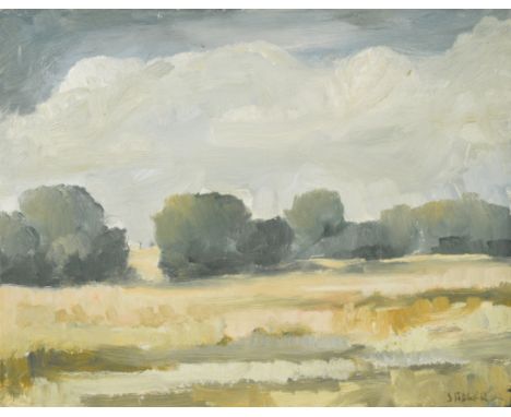 Landscape with Trees signed 'Sadler' (lower right) acrylic on board 20 x 25.5cmCondition report: Acrylic or oil on panel. The