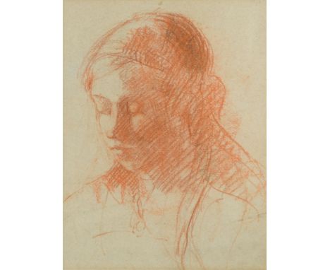 Alastair's Aunt / Study of Nancy Redpath, circa 1916 conté on grey paper 32 x 25cmFootnote: Provenance: Artist's collection T