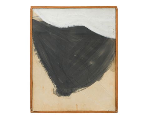 Black and White Abstract signed and dated 'OCT 64' to the reverse gouche on board 26 x 21cmFootnote: Provenance: Acquired fro
