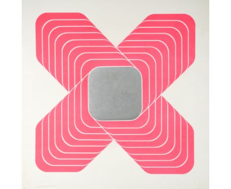 A suite of three untitled silkscreens each signed 'Lenk' (lower right) 60 x 60cm, unframed; together with Carlos Cruz-Diez (V