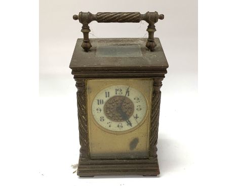 A small gilt brass 4 glass cased carriage clock, (D)