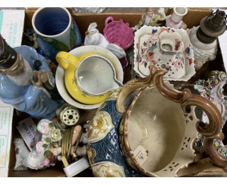 A mixed collection of ceramic and s porcelain including a mason pot pourri. (D)