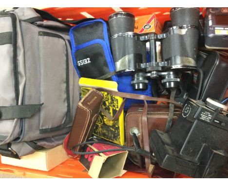A collection of cameras and equipment including Olympus, Polaroid, Kodak etc. postage cat C