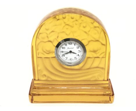Baccarat small Art Deco glass clock, height of 8cm. Postage category D