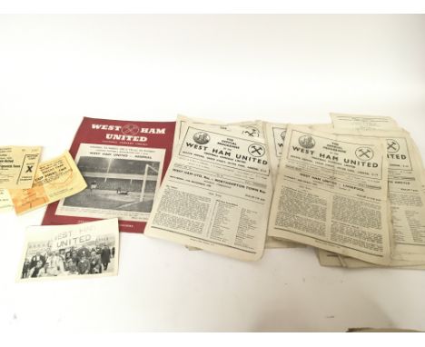 A good collection of West Ham 1950s football  programs including some football tickets West Ham v Arsenal London Football Ass