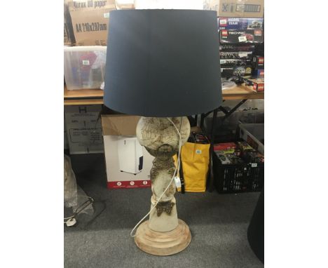 A large Contemporary floor standing ceramic sculpture lamp by Bernard Rooke. Height of lamp not including shade etc. NO RESER