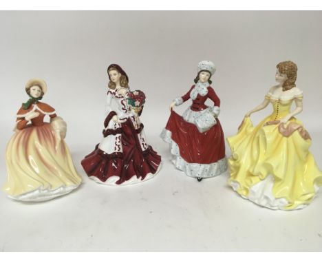 Four Royal Doulton ceramic lady figures no obvious damage or restoration. (4)