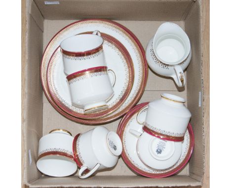 A Paragon 'Holyrood' teaset, comprising six cups, six saucers, six side plates, six larger plates, plus a milk jug (25) 