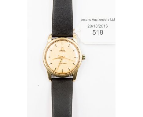 A gentlemen's vintage Omega Seamaster wristwatch, gold plated, steel case 