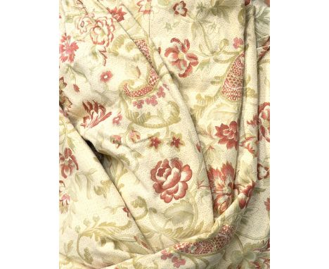 A pair of Laura Ashley Baroque fully lined curtains 1990s, 120 inches wide, 80 inches long 