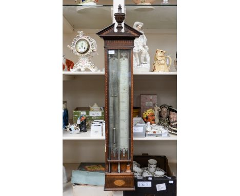 A 19th Century mahogany stick barometer, inscribed 'J Solaro'