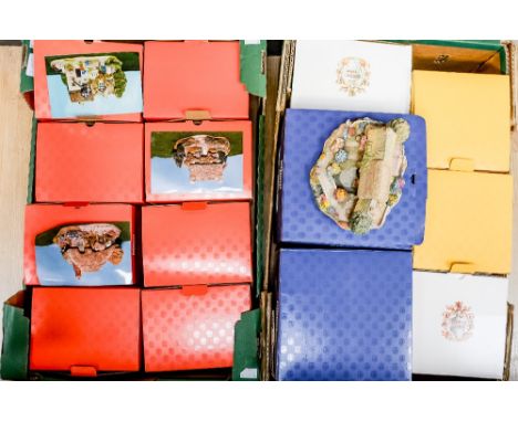 Two boxes of assorted Lilliput Lane models, comprising Mangerton Mill, Gossip Gate, Summer Impressions, Forget me Not, Apothe