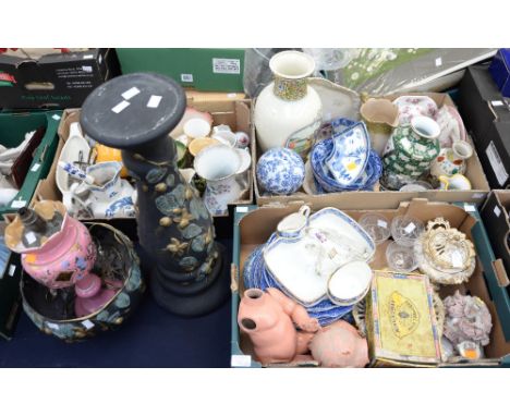 ****PLEASE NOTE VENDOR HAS WITHDRAWN ALL BLUE AND WHITE POTTERY AND DRESDEN LADY FROM THIS LOT***Three boxes of assorted cera