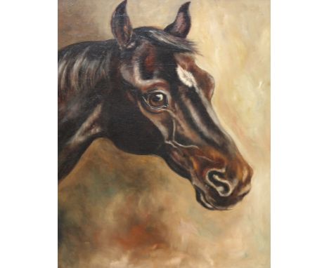 Jones, William Saddler, A portrait study of a Horse's head, circa 1900,  together with a set of four hunting prints in black 