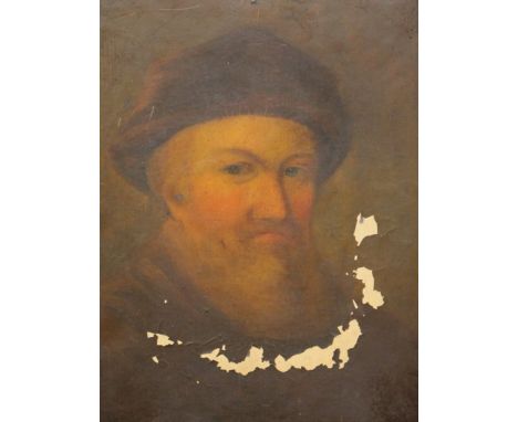 19th Century School portrait study of a Gentleman, oil on canvas, unframed, unsigned, 23cm x 30cm.