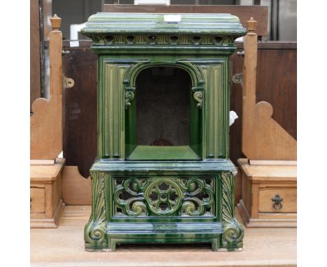 A 1920s ceramic garden log burner, 56 cm high approx 