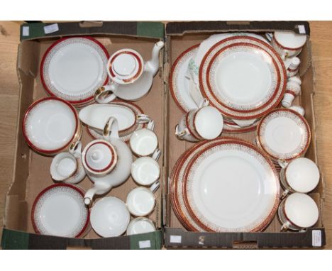 A Royal Grafton 'Majestic' dinner set, comprising eight cups, eight saucers, eight side plates, eight dessert plates, eight d