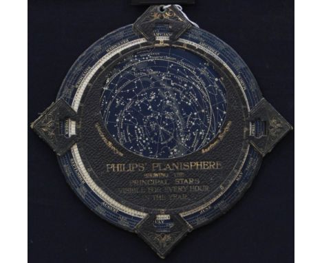 A Philips Planisphere showing the principal stars visible every hour in the year, on card backing, George Phillip & Son Ltd, 