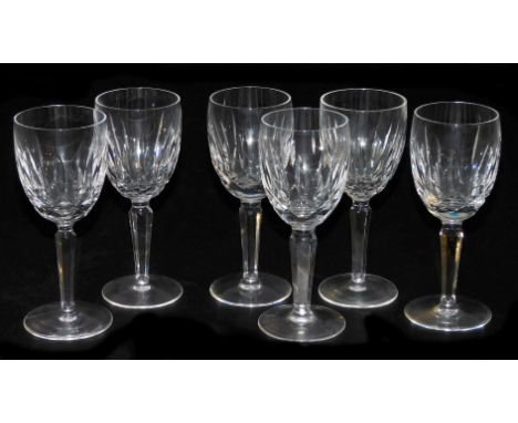 A set of six Waterford Crystal Kildare pattern wine glasses, etched mark. 