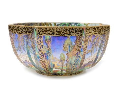 A Wedgwood Fairyland lustre octagonal bowl, designed by Daisy Makeig-Jones, pattern no. Z5125A, decorated internally with the