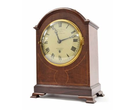Eureka mahogany electric mantel clock, the 6" convex cream dial signed Eureka Clock Co Limited, London, Patent 14814, 1906, n