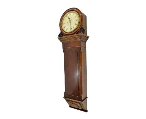 English mahogany trunk dial single train wall clock, the 13" silver-gilt dial signed W.T. Evans &amp; Sons, Birmingham, with 