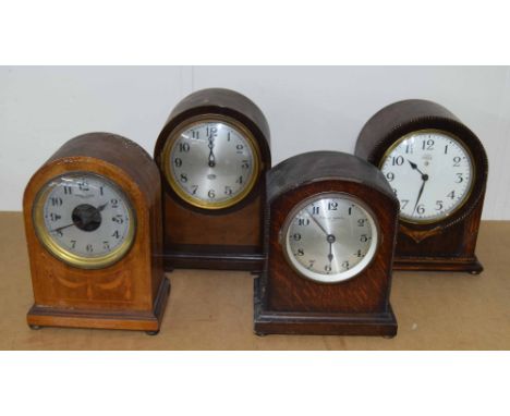 Four wooden cased electric mantel clocks, comprising two Bulle-Clocks, a Synclock and one by Sangamo (4)