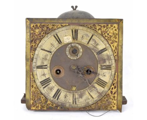 Eight day longcase clock five pillar movement, the 11" square brass dial signed James Delance, Froome, fecit on the silvered 