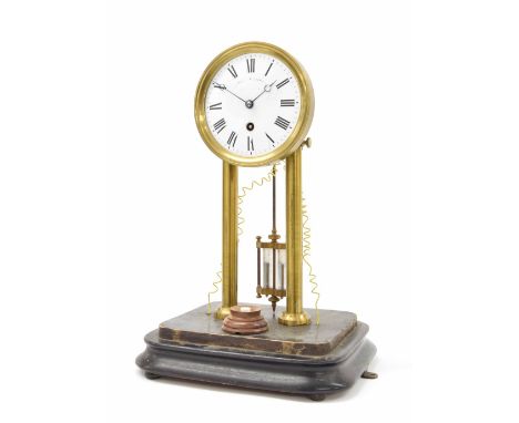 Reclus mechanical master mantel time transmitter, the back plate bearing the maker's logo and inscribed no. 2967, the 5.25" w