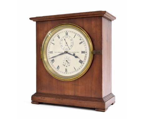 Good mahogany cased chronometer fusee mantel clock, the 5.5" silvered dial signed T &amp; F Mercer, St. Albans.Eng, no. 721, 