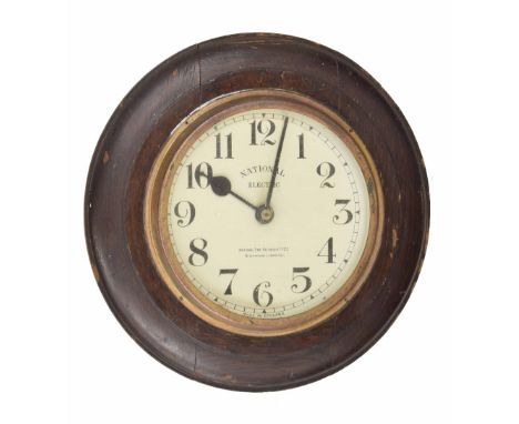 National Electric 8" Synchronous wall slave dial clock signed National Electric, National Time Recorder Co Limited, Blackfria