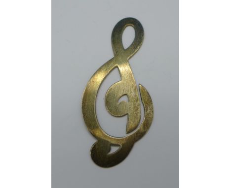 A Tiffany & Co. sterling silver treble clef bookmark