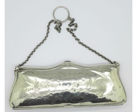 A silver purse, Birmingham 1912