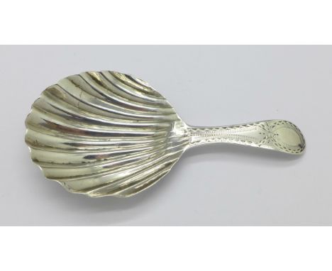 A Georgian silver caddy spoon