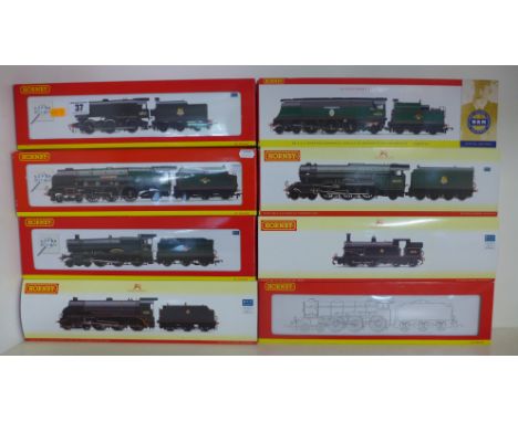 Hornby engines - 1 x BR class M7 Loco R 2504, 1 x BR West Couthry class Loco Winston Churchill R 2385, 1 x BR B17/4 Loco Arse