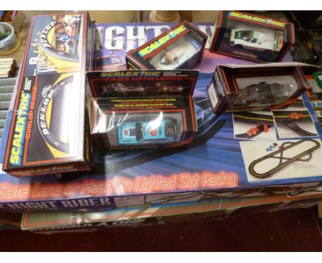 Knight Rider Cut-off Challenge Slot Racing with Knight Rider 2000 Car, Truck, two Pistol Grip controllers and over 20' of tra