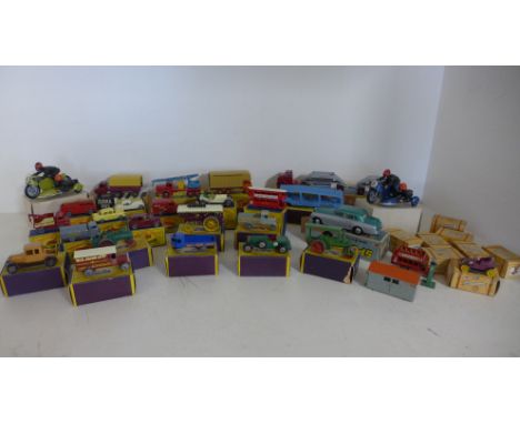 Seven small Matchbox vehicles No 38, 17, 47, 9, 13, 45 and 32 all boxed, ten Matchbox models of Yesteryear Nos 4, 3, 5, 6, 1,