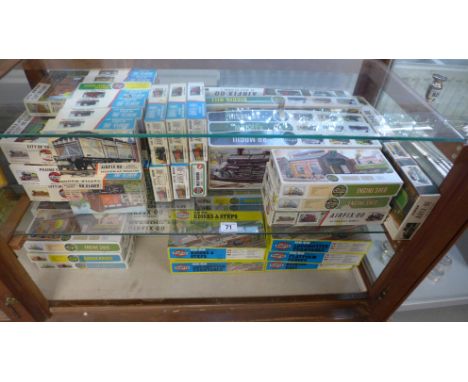 A selection of Airfix model kits including Locomotives, carriages and accessories all OO gauge scale - approx 50 kits in tota