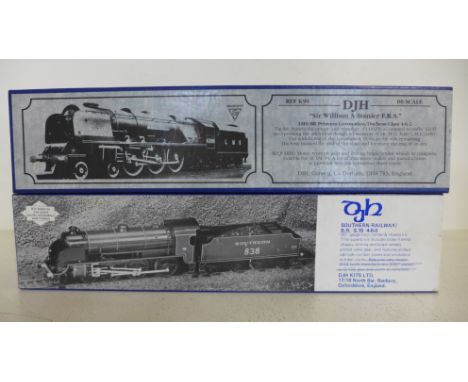 DJH OO gauge Locomotive kits - all boxed - 1 x Southern R/BR S15 and 1 x Sir William A Stanier FRS - Requires motor, worm and