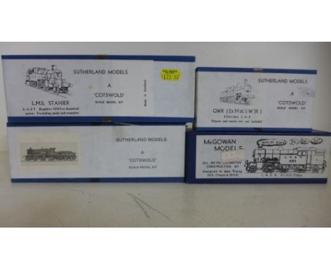 OO gauge Locomotive kits - all boxed and believed to be complete, requires motor, worm and gear plus paint and glue - 1 x Sut