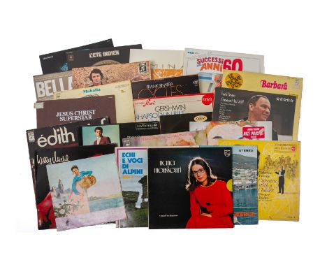 A GROUP OF VINYL RECORDS
Including Bob Dylan, Frank Sinartra, George Gershwin, Mahalia, Paul Anka, SImon and Garfunkel's,  Ed