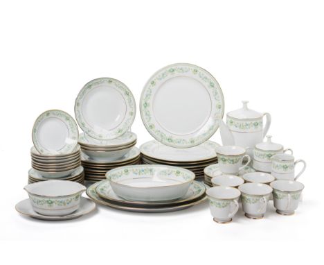 A NORITAKE PORCELAIN DINNER AND TEA SERVICE
In Spring Meadow pattern
Comprising:
8 Dinner plates
8 Salad/starter plates 
8 Si