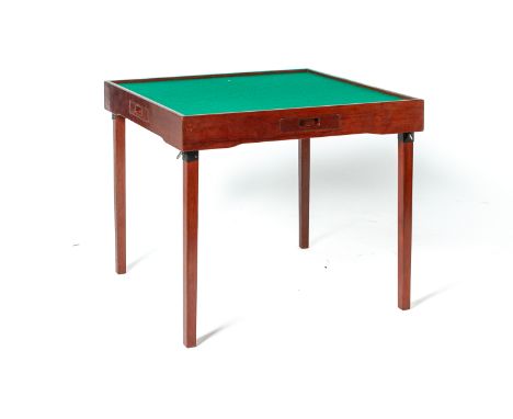 A ROSEWOOD MAHJONG TABLE
With green felt top and fitted with a single drawer to each side, the legs collapsible
75cm high x 8