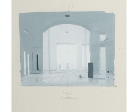 Willikens, Bengeb. 1939 in Leipzig, stud. an der Akad. in Stuttgart bei Prof. Trökes. "Raumkomposition", Blick in ein Zimmer,