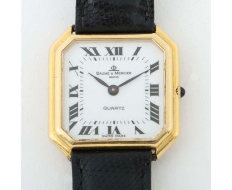 Damenarmbanduhr Baume &amp; Mercier Lady Geneve VintageGenf/Schweiz, ca. 1980er Jahre, Gelbgold 750, achteckiges Gehäuse, Qua