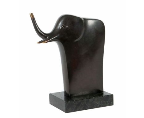 Hamm, FalkoHalle 1939 - 2015 Berlin, freiberufl. Bildhauer, Maler und Grafiker. "Elefant", Bronze, stilisierte Darstellung al