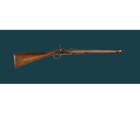 A British .577 Pattern 1856 cavalry carbine, barrel 20.5 in. with three groove rifling, standing back sight with two folding 