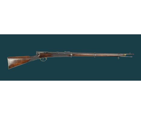 A rare .45 Boxer Wilson's patent military trials or Volunteer service rifle, serial number 445, barrel 32 in., ladder/tangent